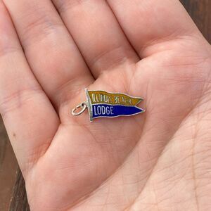 Vintage 925 Sterling Silver "Illinois Beach Lodge" Pendant Bracelet Charm
